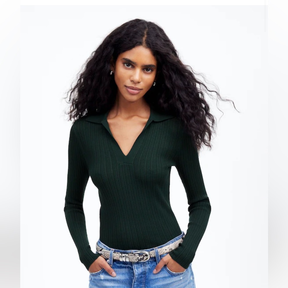 Madewell Dark Green Long Sleeve Top